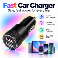 Cargador Rápido para Auto USB Doble Puerto